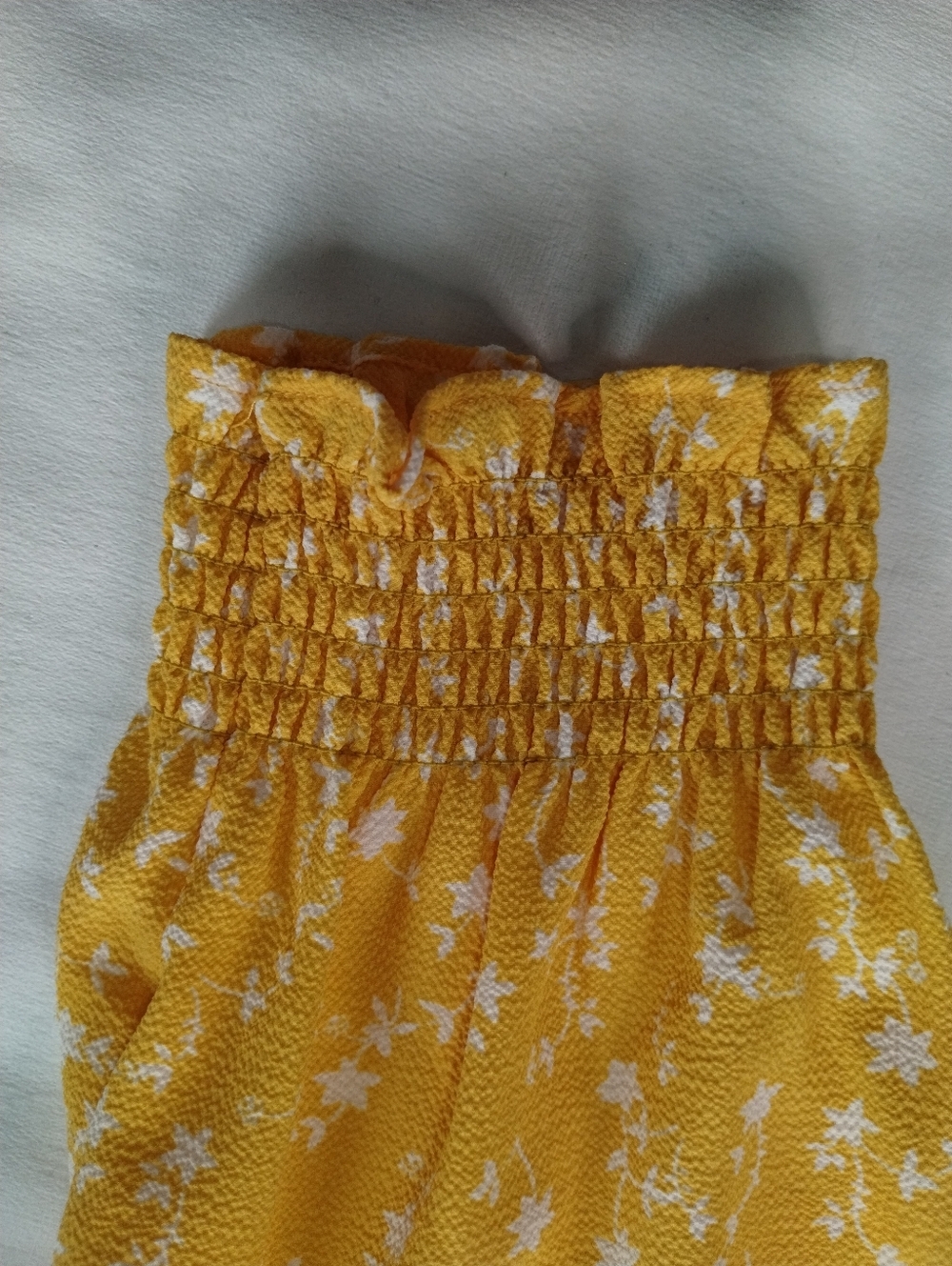 Women's Yellow Floral V-Neck Button Front Top - Picture 8 of 12